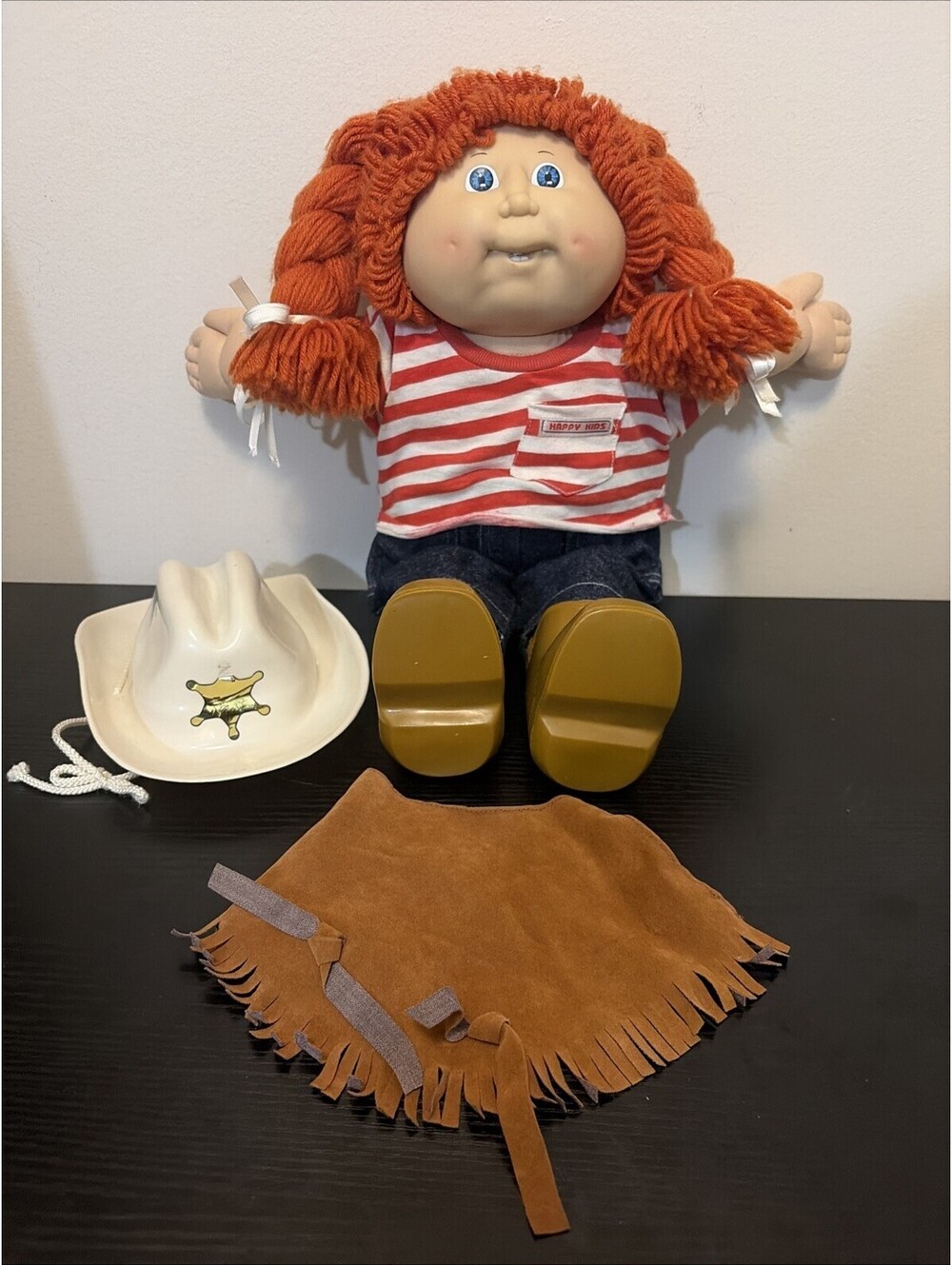 Cabbagepatch Kids 1980s Ginger Hair Blue Eyes With Cowgirl Outfit